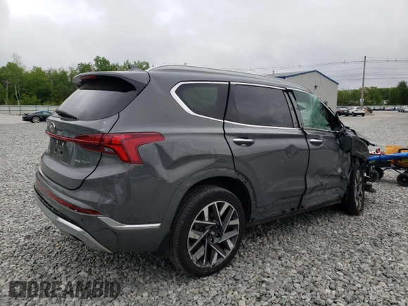 2023 Hyundai Santa Fe Calligraphy with VIN 5NMS5DALXPH630368, listed as a Copart auction lot 57386375 with 9,026 mi miles and Salvage title. Bid and sale history available at DreamBid. Image 3.