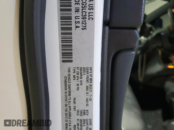 2020 Jeep Grand Cherokee High Altitude с VIN 1C4RJFCG5LC391276, выставлен на аукционе Copart как лот 57990855 с пробегом 123 000 миль миль и Списание • Salvage title. История ставок и продаж доступна на DreamBid. Изображение 13.