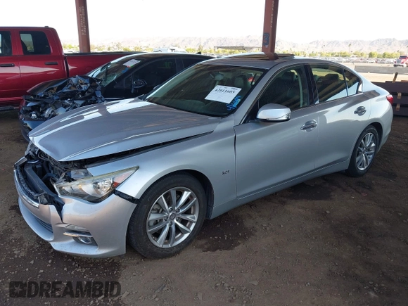 2017 Infiniti Q50 3.0t Premium with VIN JN1EV7AP4HM739763, listed as a IAAI auction lot 42011605 with 90,608 mi miles. Bid and sale history available at carsss.com. Image 16.