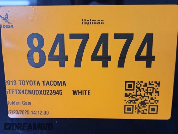 2013 Toyota Tacoma with VIN 5TFTX4CN0DX023945, listed as a IAAI auction lot 42848918 with 322,066 mi miles and . Bid and sale history available at DreamBid. Image 17.