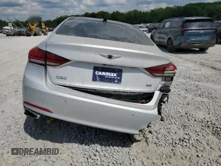 2018 Genesis G80 3.8L with VIN KMHGN4JE4JU281405, listed as a Copart auction lot 54934575 with 72,534 mi miles and Salvage title. Bid and sale history available at DreamBid. Image 6.