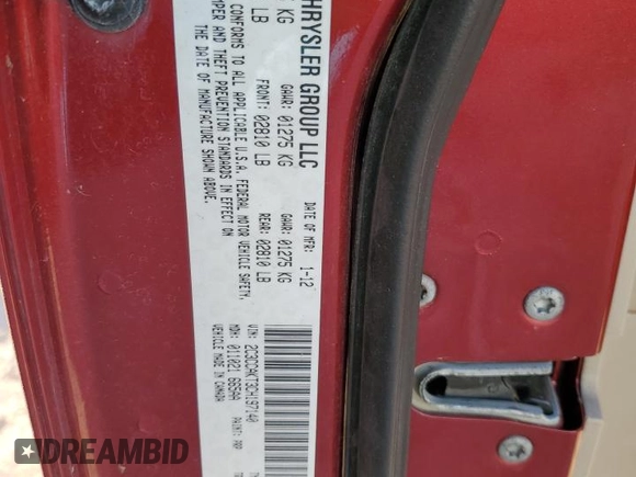 2012 Chrysler 300 C with VIN 2C3CCAKT3CH197140, listed as a Copart auction lot 82628384 with 167,304 mi miles and Salvage Title. Bid and sale history available at DreamBid. Image 13.