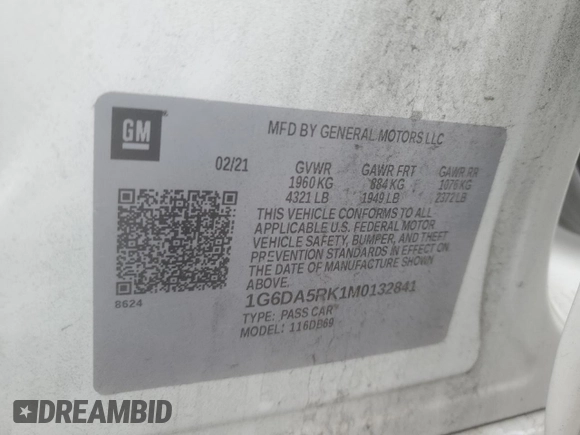 2021 Cadillac CT4 Luxury z VIN 1G6DA5RK1M0132841, wystawiony jako Copart lot #45943025 z przebiegiem 46 097 mil mil oraz Szkoda całkowita • Salvage title. Historia ofert i sprzedaży dostępna na DreamBid. Obrazek 12.
