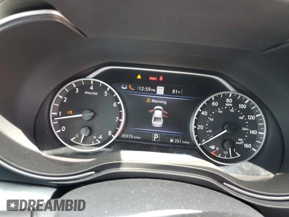 2020 Nissan Maxima SR with VIN 1N4AA6EV4LC381014, listed as a Copart auction lot 50953385 with 45,976 mi miles and Salvage Title. Bid and sale history available at DreamBid. Image 9.