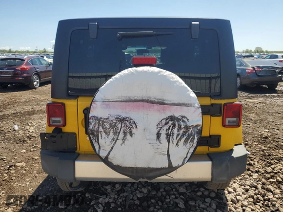 2015 Jeep Wrangler Unlimited Sahara with VIN 1C4HJWEG7FL593355, listed as a Copart auction lot 56784425 with 74,498 mi miles and Salvage title. Bid and sale history available at DreamBid. Image 6.