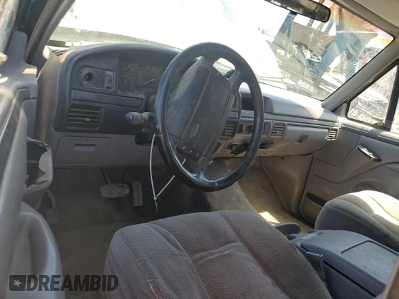 1996 Ford Bronco Custom with VIN 1FMEU15H6TLB18163, listed as a Copart auction lot 51802494 with 151,134 mi miles and Salvage Title. Bid and sale history available at DreamBid. Image 8.