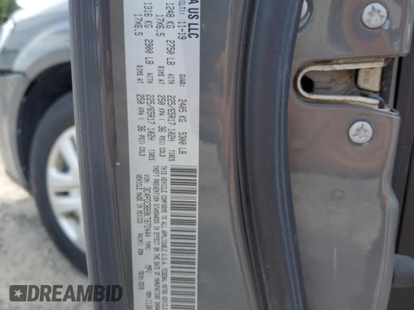 2019 Dodge Journey SE with VIN 3C4PDCBB9KT872444, listed as a Copart auction lot 61310125 with 48,520 mi miles and Salvage title. Bid and sale history available at DreamBid. Image 13.