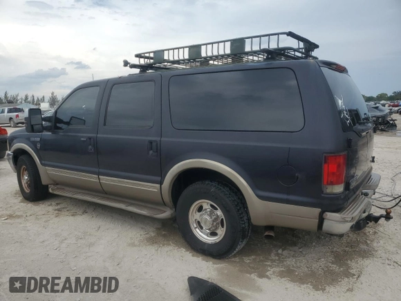 2001 Ford Excursion Limited с VIN 1FMNU42S31EA08657, выставлен на аукционе Copart как лот 50562055 с пробегом 246 979 миль миль и Чистый • Clean title. История ставок и продаж доступна на DreamBid. Изображение 2.