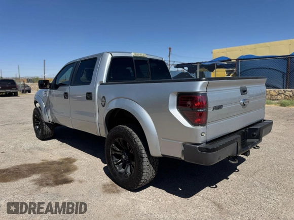 2014 Ford F-150 SVT Raptor with VIN 1FTFW1R67EFC35912, listed as a Copart auction lot 55183265 with 187,461 mi miles and Salvage Title. Bid and sale history available at carsss.com. Image 3.