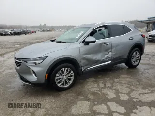 2023 Buick Envision Preferred with VIN LRBAZLR46PD097434, listed as a Copart auction lot 43874625 with 20,962 mi miles and Salvage Title. Bid and sale history available at carsss.com. Image 1.