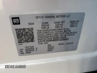 2024 Cadillac XT4 AWD Premium Luxury with VIN 1GYFZDR40RF225603, listed as a Copart auction lot 87899975 with 1,659 mi miles and Salvage title. Bid and sale history available at DreamBid. Image 14.