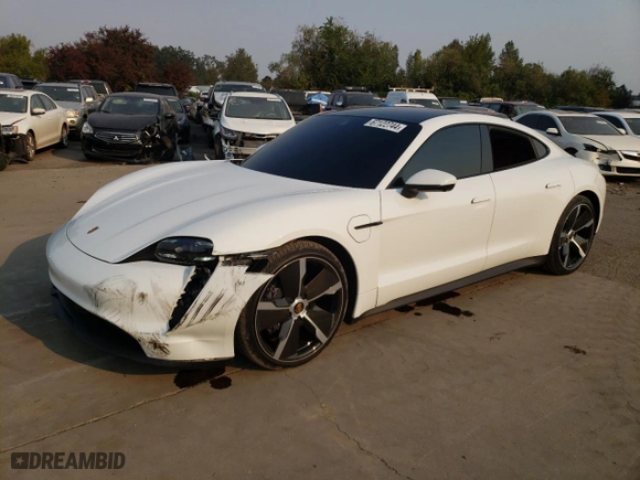 2021 Porsche Taycan with VIN WP0AA2Y17MSA16980, listed as a Copart auction lot 67122744 with NaN miles and Salvage Title. Bid and sale history available at carsss.com. Image 1.