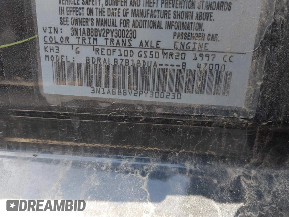 2023 Nissan Sentra S with VIN 3N1AB8BV2PY300230, listed as a IAAI auction lot 41533920 with 34,941 mi miles and . Bid and sale history available at DreamBid. Image 9.