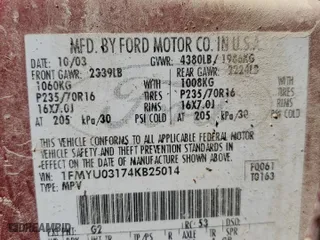 2004 Ford Escape XLT with VIN 1FMYU03174KB25014, listed as a Copart auction lot 47286444 with 238,293 mi miles and Salvage Title. Bid and sale history available at carsss.com. Image 13.