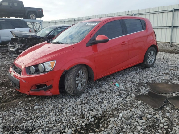 2015 Chevrolet Sonic LT with VIN 1G1JC6SH6F4177809, listed as a Copart auction lot 87192974 with 143,402 mi miles and Salvage Title. Bid and sale history available at carsss.com. Image 1.