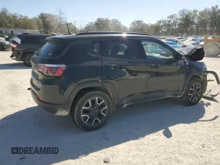 2019 Jeep Compass Trailhawk with VIN 3C4NJDDBXKT629955, listed as a Copart auction lot 47613695 with 113,820 mi miles and Salvage Title. Bid and sale history available at DreamBid. Image 3.