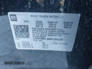 2022 GMC Acadia SLE with VIN 1GKKNKL46NZ165160, listed as a IAAI auction lot 41608269 with 48,018 mi miles. Bid and sale history available at carsss.com. Image 9.