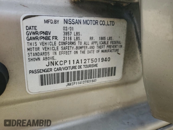 2002 Infiniti G20 Luxury z VIN JNKCP11A12T501940, wystawiony jako Copart lot #74041014 z przebiegiem Nie podano mil oraz Szkoda całkowita • Salvage title. Historia ofert i sprzedaży dostępna na DreamBid. Obrazek 13.