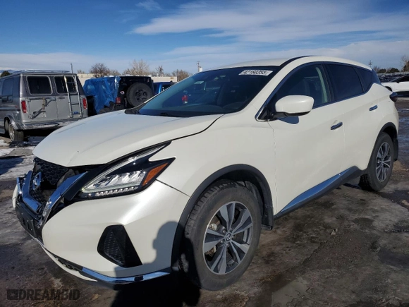 2021 Nissan Murano S with VIN 5N1AZ2ASXMC124346, listed as a Copart auction lot 42160355 with 24,580 mi miles and Salvage Title. Bid and sale history available at carsss.com. Image 1.