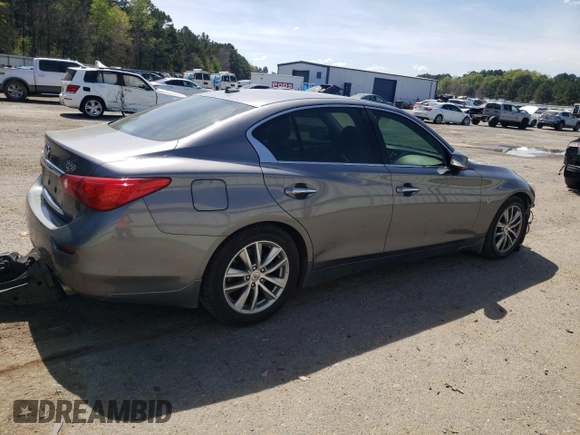 2014 Infiniti Q50 Premium with VIN JN1BV7AP5EM681046, listed as a Copart auction lot 50008295 with 155,649 mi miles and Salvage Title. Bid and sale history available at carsss.com. Image 3.