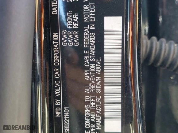 2013 Volvo S60 T5 Premier with VIN YV1612FS8D2211401, listed as a Copart auction lot 53580625 with 101,077 mi miles and Salvage Title. Bid and sale history available at carsss.com. Image 12.