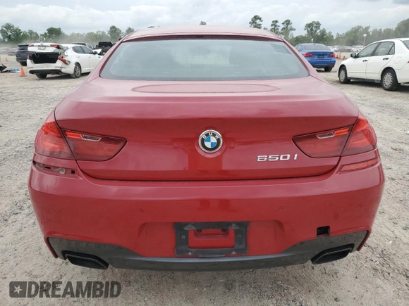 2013 BMW 6 Series 650i with VIN WBA6B2C57DD128433, listed as a Copart auction lot 54832405 with 96,340 mi miles and Clean Title. Bid and sale history available at carsss.com. Image 6.