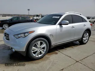2015 Infiniti QX70 with VIN JN8CS1MU6FM381076, listed as a Copart auction lot 48137705 with 115,378 mi miles and Salvage Title. Bid and sale history available at DreamBid. Image 1.