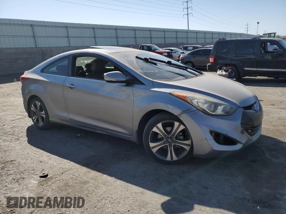 2013 Hyundai Elantra Coupe SE with VIN KMHDH6AE7DU016505, listed as a Copart auction lot 74535694 with 0 mi miles and Salvage Title. Bid and sale history available at carsss.com. Image 4.