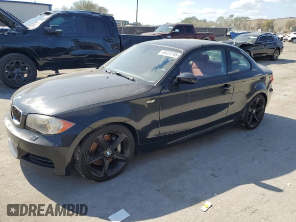 2008 BMW 1 Series 135i with VIN WBAUC73508VF24448, listed as a Copart auction lot 44411745 with 82,385 mi miles and Clean Title. Bid and sale history available at carsss.com. Image 1.