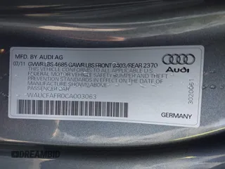 2012 Audi A5 2.0T Premium with VIN WAUCFAFR0CA003063, listed as a IAAI auction lot 41262098 with 81,145 mi miles. Bid and sale history available at carsss.com. Image 9.
