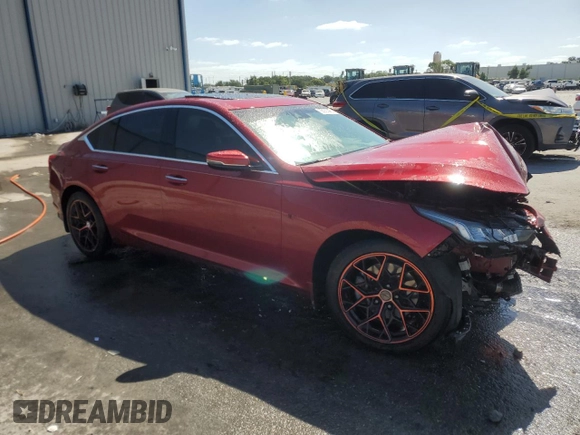 2020 Cadillac CT5 Premium Luxury with VIN 1G6DN5RK1L0128842, listed as a Copart auction lot 55030985 with 51,533 mi miles and Non Repairable. Bid and sale history available at DreamBid. Image 4.