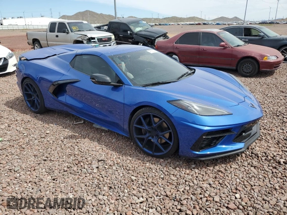 2021 Chevrolet Corvette 1LT with VIN 1G1YA3D49M5105734, listed as a Copart auction lot 77489204 with 17,094 mi miles and Salvage Title. Bid and sale history available at carsss.com. Image 4.
