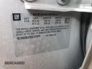 2014 Chevrolet Volt with VIN 1G1RA6E47EU147248, listed as a Copart auction lot 53708075 with 84,362 mi miles and Salvage Title. Bid and sale history available at DreamBid. Image 12.