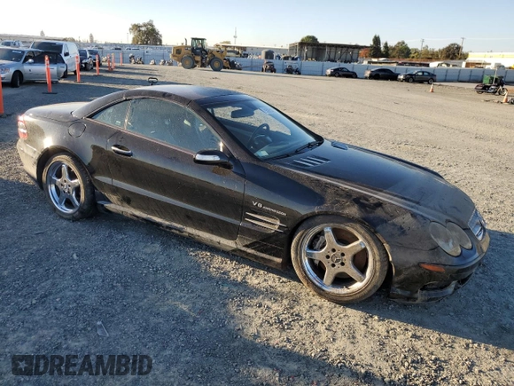 2005 Mercedes-Benz SL 55 AMG with VIN WDBSK74FX5F087211, listed as a Copart auction lot 79300514 with Not provided miles and Salvage title. Bid and sale history available at DreamBid. Image 4.