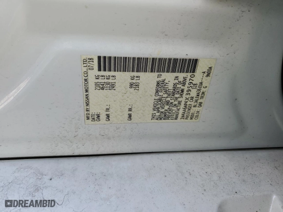 2018 Nissan Maxima SL with VIN 1N4AA6AP4JC395970, listed as a Copart auction lot 47167855 with 60,678 mi miles and Salvage Title. Bid and sale history available at carsss.com. Image 13.