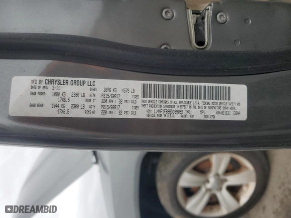 2011 Jeep Compass Latitude with VIN 1J4NF1FB9BD189059, listed as a Copart auction lot 51609585 with 129,756 mi miles and Clean Title. Bid and sale history available at carsss.com. Image 12.