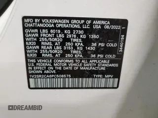 2023 Volkswagen Atlas SEL R-Line Black with VIN 1V2SR2CA6PC508575, listed as a Copart auction lot 48376905 with 35,327 mi miles and Salvage title. Bid and sale history available at DreamBid. Image 14.