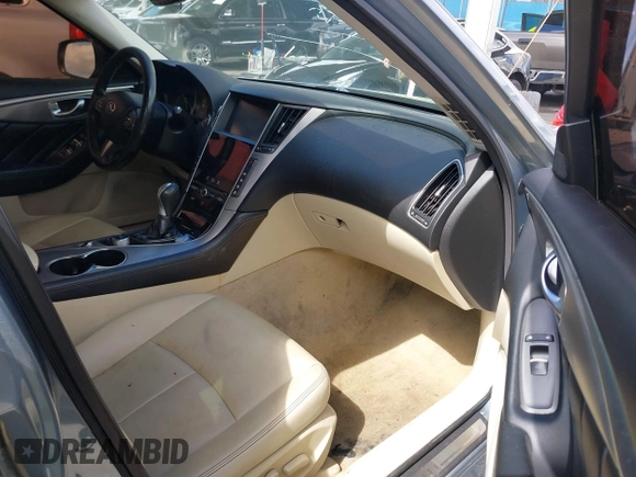 2014 Infiniti Q50 with VIN JN1BV7AP4EM685699, listed as a IAAI auction lot 41765788 with 117,127 mi miles. Bid and sale history available at carsss.com. Image 5.