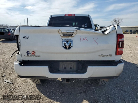 2022 Ram 2500 Limited with VIN 3C6UR5TL1NG391969, listed as a Copart auction lot 45242165 with 147,035 mi miles and Salvage title. Bid and sale history available at DreamBid. Image 6.