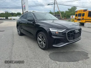 2021 Audi Q8 Premium Plus z VIN WA1EVAF12MD009515, wystawiony jako Copart lot #59317645 z przebiegiem 92 309 mil mil oraz Tytuł czysty. Historia ofert i sprzedaży dostępna na DreamBid. Obrazek 1.
