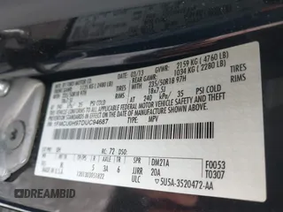 2013 Ford Escape SEL with VIN 1FMCU0H97DUC94687, listed as a IAAI auction lot 42024797 with 207,216 mi miles. Bid and sale history available at carsss.com. Image 9.