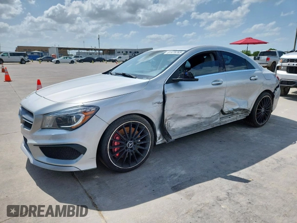 2014 Mercedes-Benz CLA 45 AMG with VIN WDDSJ5CB5EN082095, listed as a Copart auction lot 61476765 with 85,129 mi miles and Salvage title. Bid and sale history available at DreamBid. Image 1.