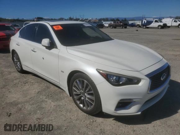 2018 Infiniti Q50 3.0t LUXE with VIN JN1EV7APXJM590653, listed as a Copart auction lot 50197665 with 75,736 mi miles and Salvage Title. Bid and sale history available at carsss.com. Image 4.