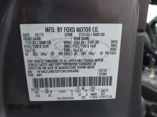 2012 Ford Escape Limited с VIN 1FMCU9EG7CKC05282, выставлен на аукционе IAAI как лот 41486239 с пробегом 217 932 миль миль и . История ставок и продаж доступна на DreamBid. Изображение 9.