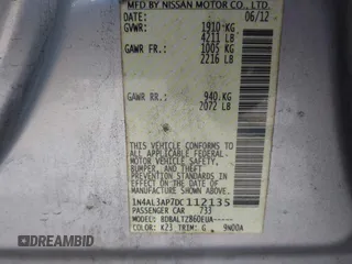 2013 Nissan Altima SV with VIN 1N4AL3AP7DC112135, listed as a IAAI auction lot 41720386 with 171,721 mi miles and . Bid and sale history available at carsss.com. Image 9.