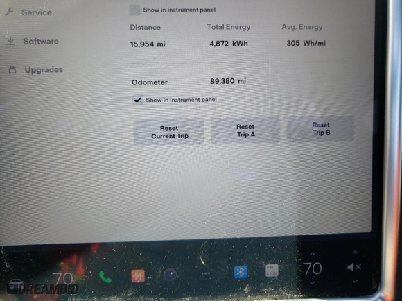 2016 Tesla Model S 90D with VIN 5YJSA1E22GF159054, listed as a Copart auction lot 52079565 with 89,380 mi miles and Salvage Title. Bid and sale history available at carsss.com. Image 9.