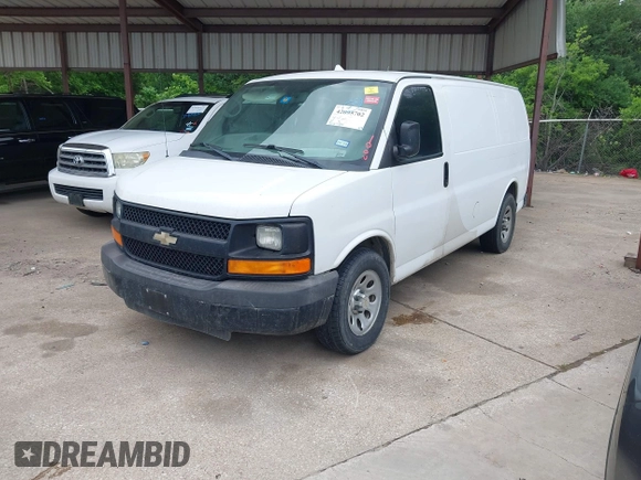 2013 Chevrolet Express Cargo with VIN 1GCSGAFX9D1179458, listed as a IAAI auction lot 42095702 with 212,186 mi miles and . Bid and sale history available at DreamBid. Image 2.