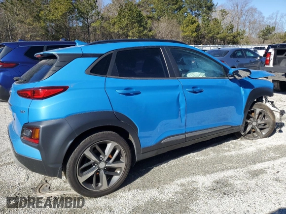 2021 Hyundai Kona Limited with VIN KM8K33A57MU605543, listed as a Copart auction lot 45055665 with 99,999 mi miles and Clean Title. Bid and sale history available at carsss.com. Image 3.