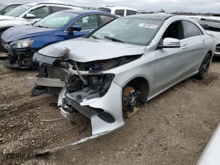 2018 Mercedes-Benz CLA with VIN WDDSJ4GB4JN509085, listed as a Copart auction lot 43020815 with 0 mi miles and Salvage Title. Bid and sale history available at carsss.com. Image 1.
