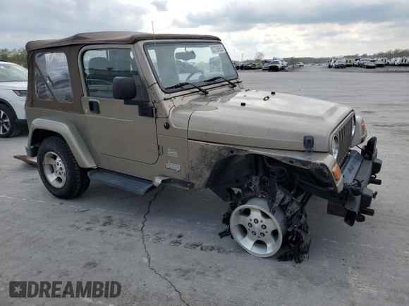 2003 Jeep Wrangler Sahara with VIN 1J4FA59S13P312830, listed as a Copart auction lot 52730955 with 99,247 mi miles and Salvage title. Bid and sale history available at DreamBid. Image 4.